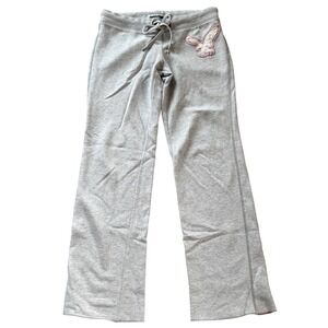 American Eagle Y2K Gray Logo Sweatpants Size Small